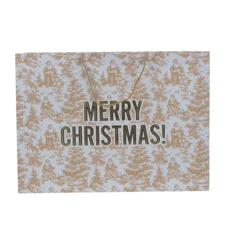 SHOPPER 55X20H40CM MERRY CHRISTMAS ORO