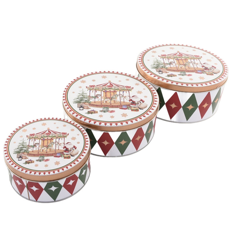 SCATOLA TONDA SET 3PZ  D.19X5X9-18,5X7,5-13X5X6,5
