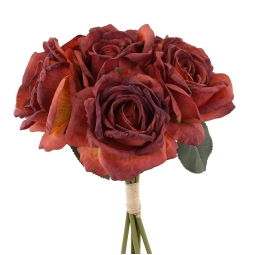 BOUQUET 6 ROSE ROSSO 32CMSO H32CM