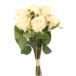 FIORE MAZZO DI 11 ROSE PESCA H38CM