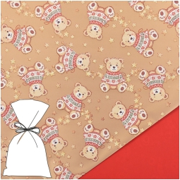 BUSTE CELLO 16X25CM 50PZ ORSETTI FONDO ORO/ROSSO