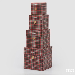 SCATOLA SET 4PZ TARTAN   DECORO SCOZZESE