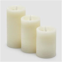 CANDELA LED SOFFIO 3PZ   EFFETTO CERA