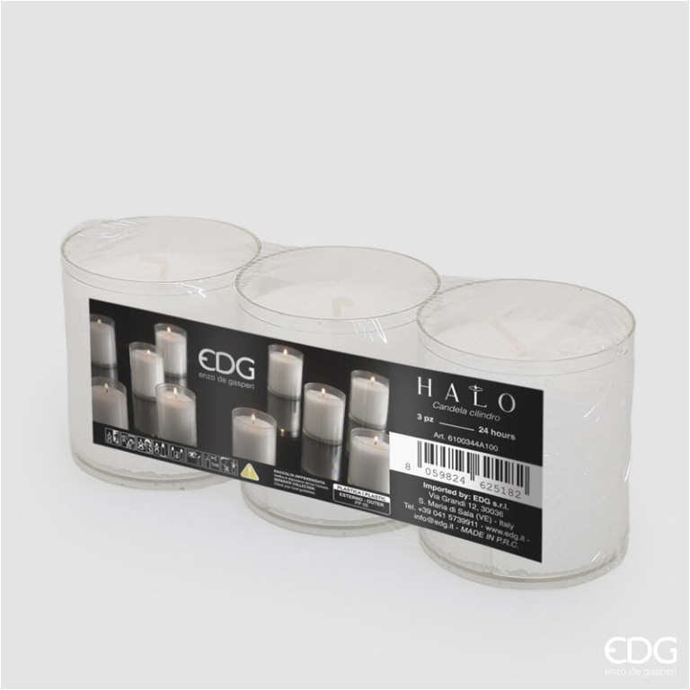 CANDELA CILINDRO SET 3PZ H6,5CM