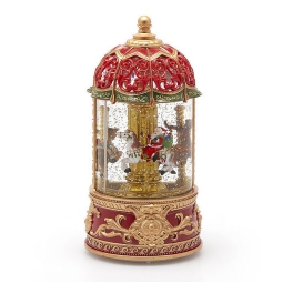 DECORO GIOSTRA H23CM LED MOVIMENTO E SUONI XMAS