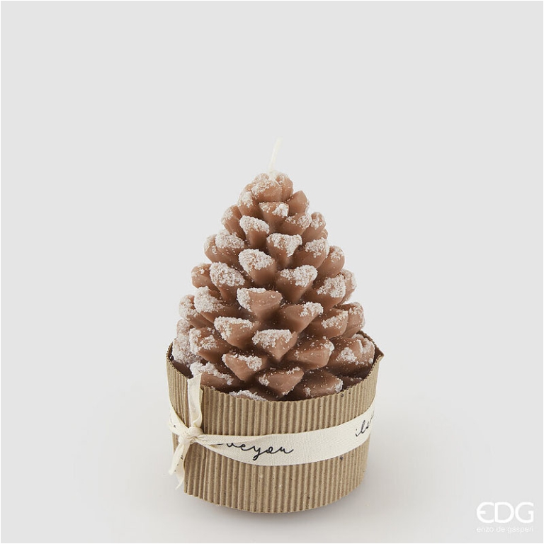 CANDELA PIGNA D8H12,5CM  NOCCIOLA