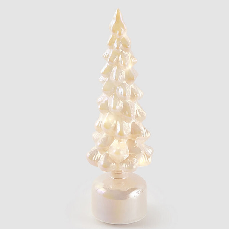 DECORO ALBERO H35CM LED  MOVIMENTO E SUONI PERLA