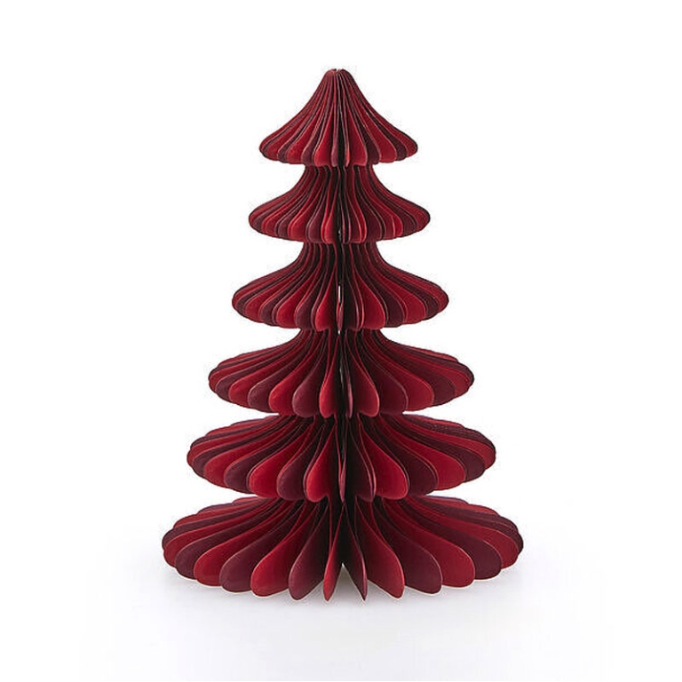 DECORO ALBERO H25CM 3D   CARTA ROSSO