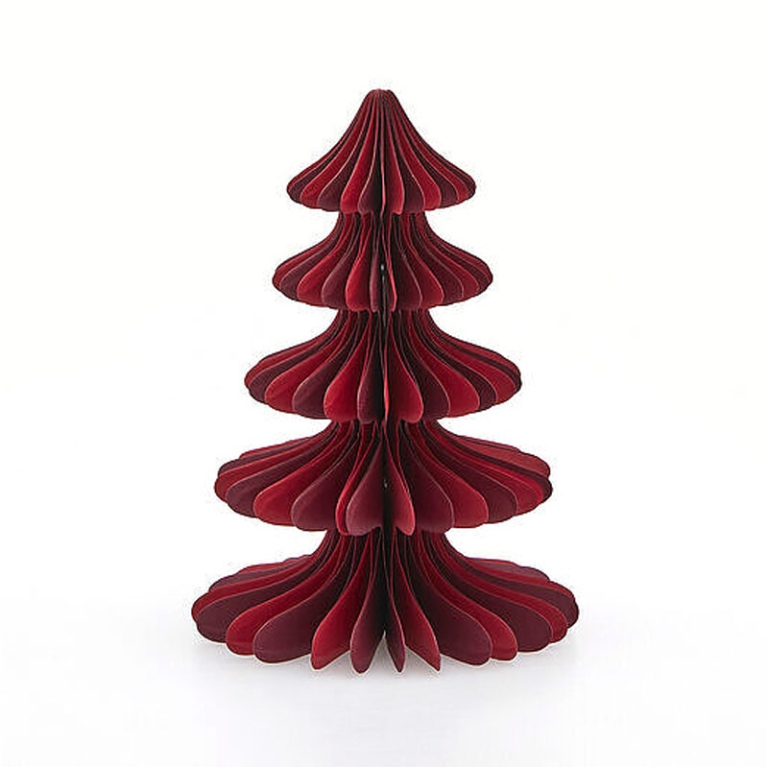 DECORO ALBERO H20,5CM 3D CARTA ROSSO