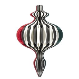 DECORO TROTTOLA H80CM 3D CARTA BIANCO/NERO/ROSSO