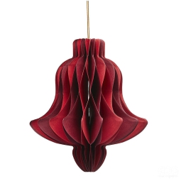 DECORO CAMPANA CARTA 3D  H15CM ROSSA