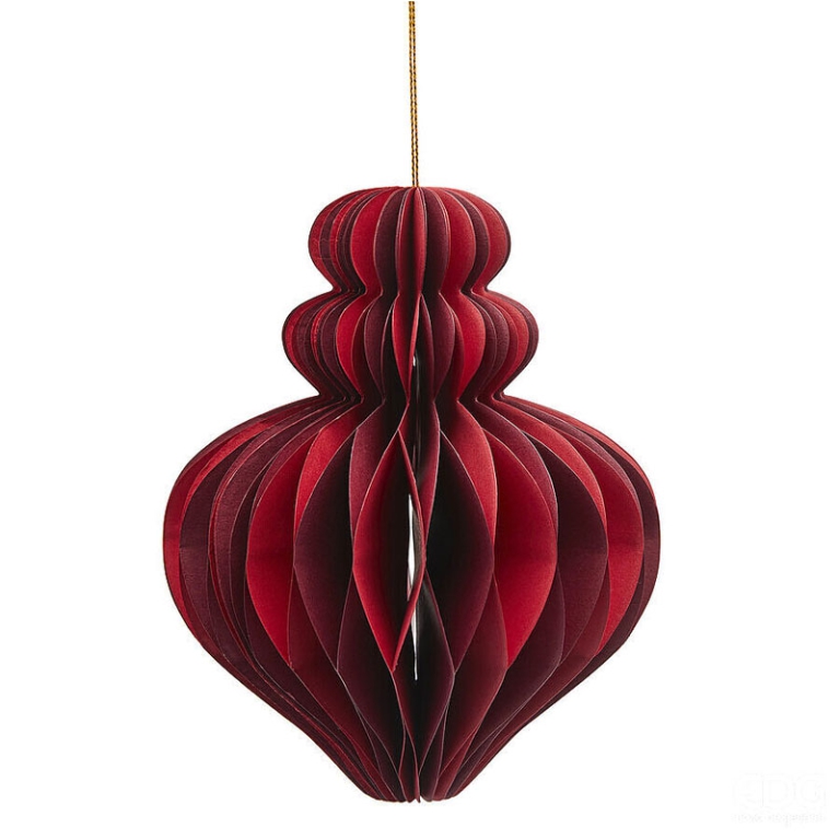 DECORO TROTTOLA CARTA 3D H15CM ROSSA