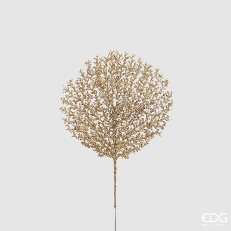 RAMO CORALLO GLITTERATO  H48CM CHAMPAGNE