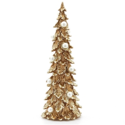 DECORO ALBERO H48CM      RESINA ORO DECORO PERLE