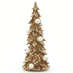 DECORO ALBERO H34CM      RESINA ORO DECORO PERLE