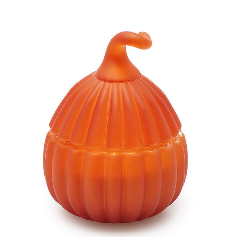 CANDELA ZUCCA H14CM VETRO ARANCIONE 2