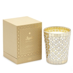CANDELA VASETTO D13H16CM 900GR VETRO DECORATO ORO