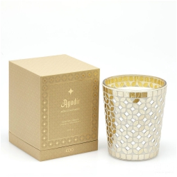 CANDELA VASETTO D16H18CM 1400GR VETRO DECORATO ORO