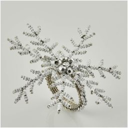 PORTATOVAGLIOLO D10CM FIOCCO NEVE ARGENTO