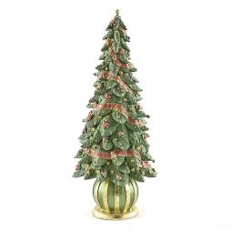 ALBERO DI NATALE BASE VERDE E ORO H43CM