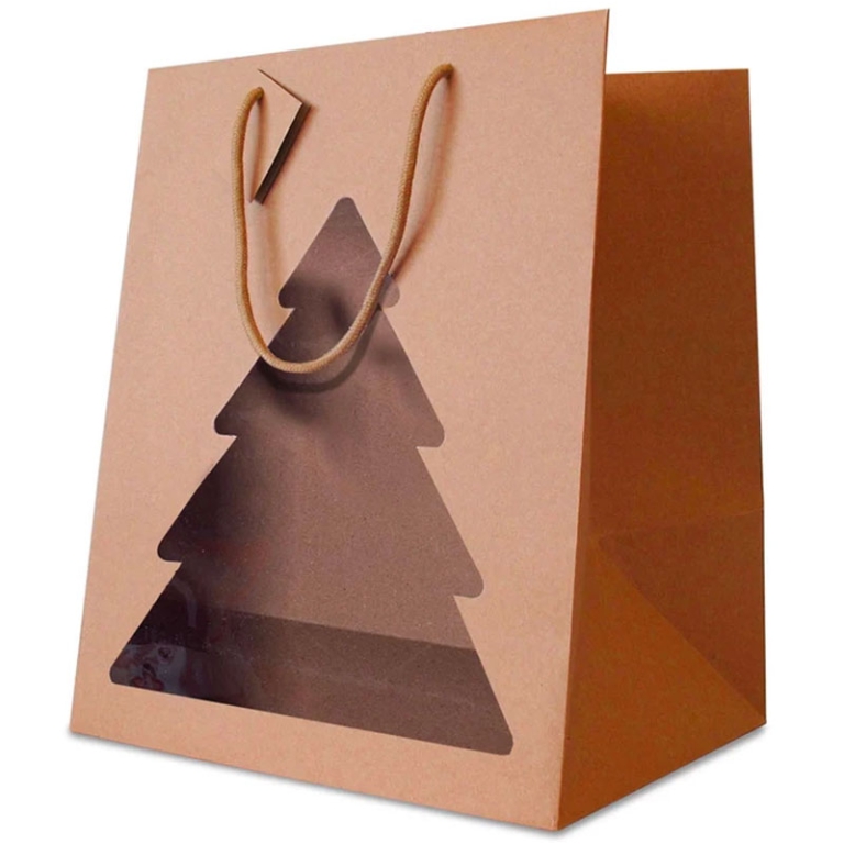 SHOPPER XMAS 25X25H33CM  FINESTRA ALBERO PANETTONE