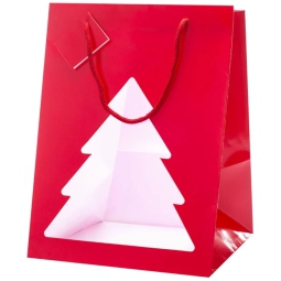 SHOPPER XMAS 25X25H33CM  FINESTRA ALBERO PANETTONE