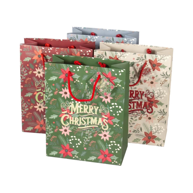 SHOPPER XMAS 18X9X23CM   MERRY XMAS SOGGETTI ASSORTITI