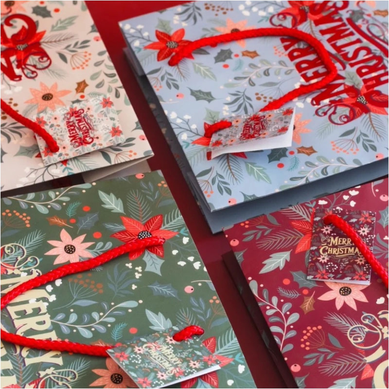 SHOPPER XMAS 18X9X23CM   MERRY XMAS SOGGETTI ASSORTITI 2