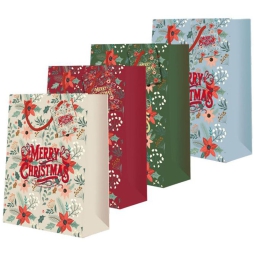 SHOPPER XMAS 26X9X32CM   MERRY XMAS SOGGETTI ASSORTITI