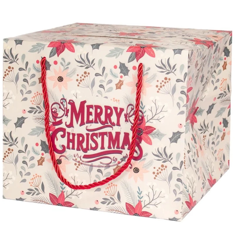 SHOPPER XMAS 24X24H20CM  MERRY XMAS PANETTONE