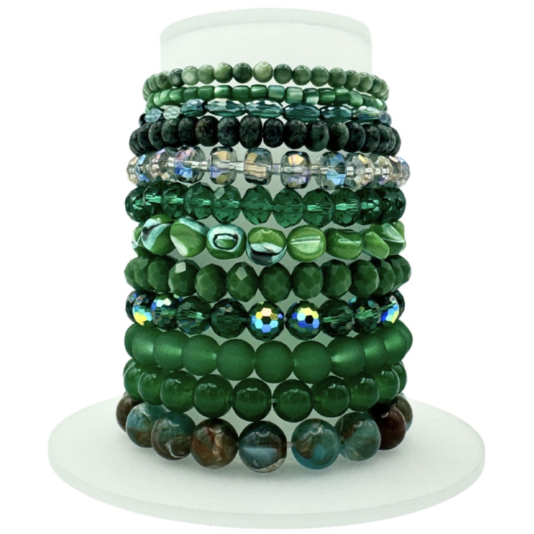 BRACCIALE PIETRE VERDI   12PZ EXPOBANCO