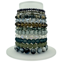 BRACCIALE PIETRE GRIGIO  12PZ EXPOBANCO