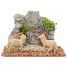 ACCESSORIO POZZO CON PECORE 18X16X16CM