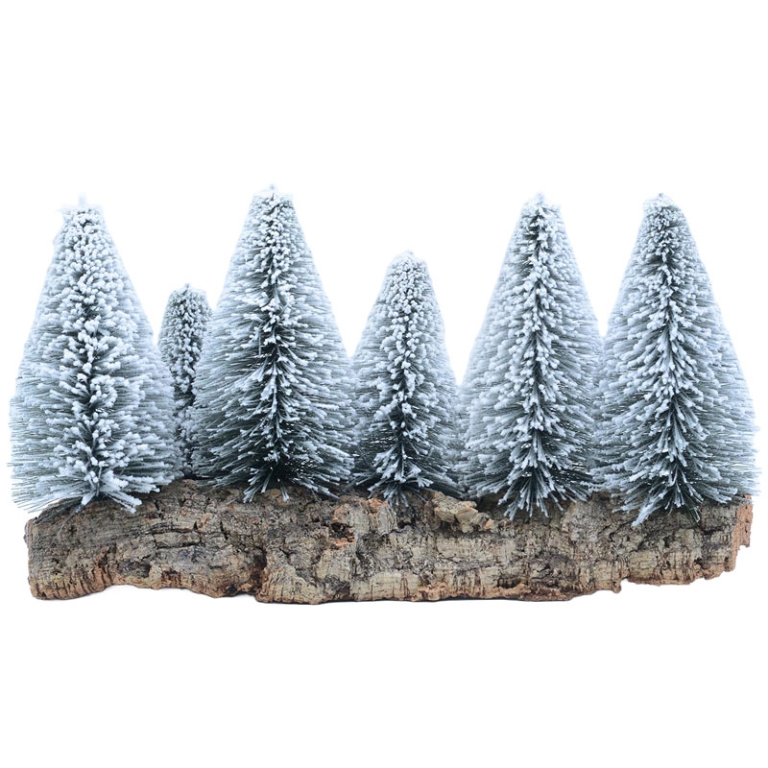 BOSCHETTO INNEVATO 6 PINI 47X16X27CM
