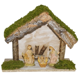 CAPANNA 25X13H21CM CON   NATIVITÀ 3PZ DA 8CM