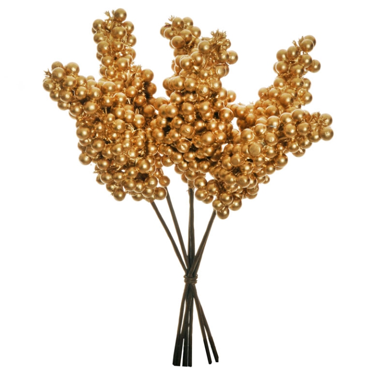 MINI BOUQUET BACCHE H24CM GIALLE