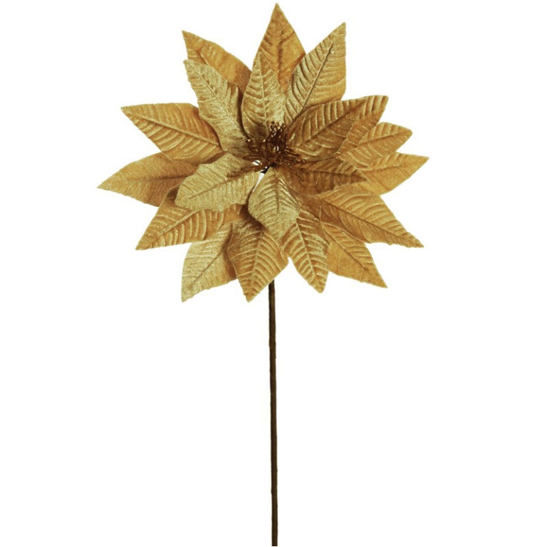 RAMO STELLA DI NATALE    H60CM DORATO