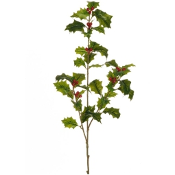 RAMO AGRIFOGLIO CON BACCHE H69CM VERDE