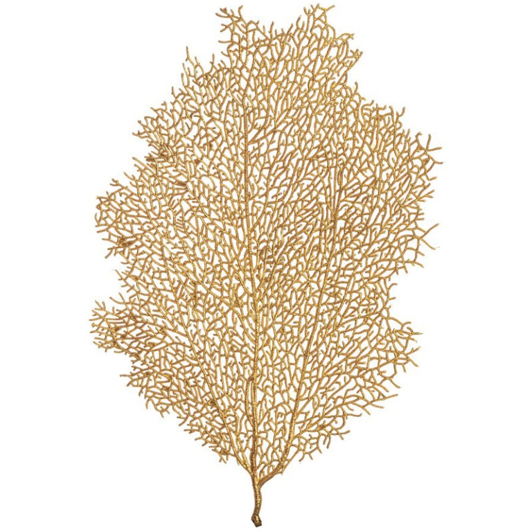 RAMO DECORO CORALLO      47X28CM DORATO