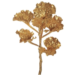 RAMO FOGLIE DI CAVOLO    H62CM DORATO