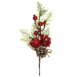 PICK PINO CON BACCHE E FIOCCO H27,5CM