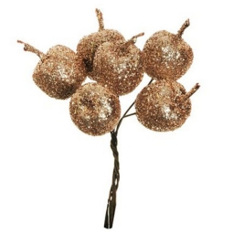 GIROCANDELA 12PZ MELE    ORO GLITTER H12CM