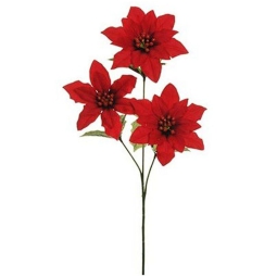 FIORE STELLA NATALE 60CM VELVET CON TRE FIORI