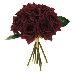 BOUQUET ROSE H24CM VIOLA SCURO