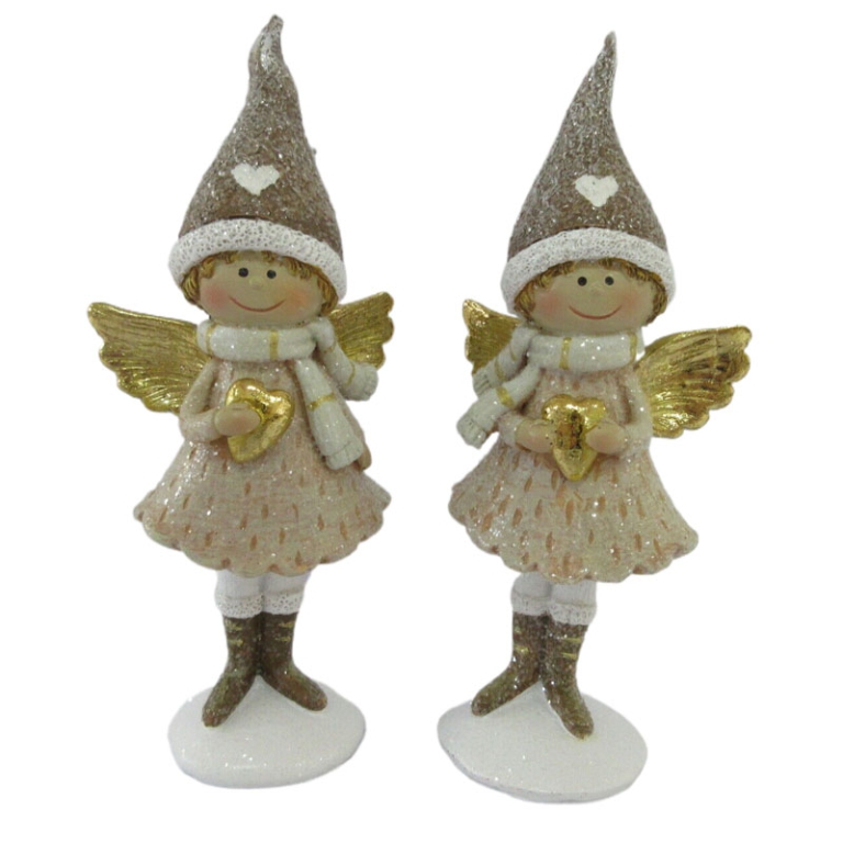 ANGIOLETTO H13,5CM CON CUORE ORO SOGGETTI ASSORTITI