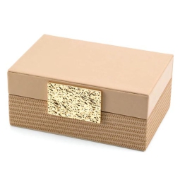 SCATOLA CON BORCHIA      18X12H8CM BEIGE