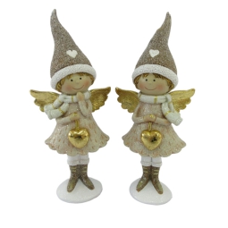 ANGIOLETTO H19,5CM CON CUORE ORO SOGGETTI ASSORTITI