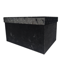 SCATOLA FLOCCATA COPERCHIO GLITTER NERA