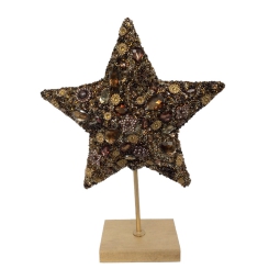 STELLA H22CM MARRONE BASE LEGNO