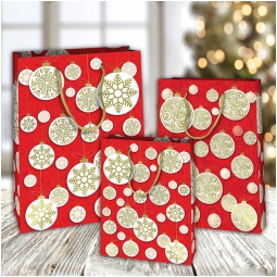 SHOPPER 25X12H35CM METAL ROSSO CHRISTMAS